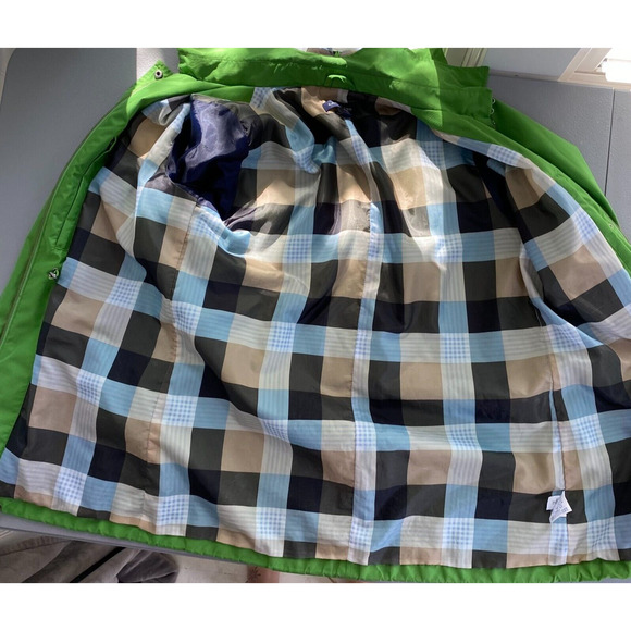 Lands End Womens Chore Coat Size Medium Kelly Green Mid Weight Barn Jacket Hood - Picture 11 of 14